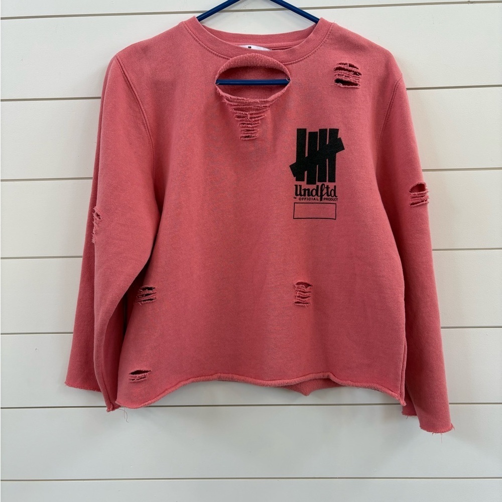 Undefeated Distressed Pink Crewneck Sweatshirt